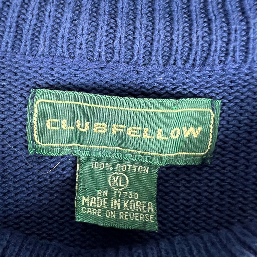 VTG Clubfellow‎ GOLF Sweater Mens XL Cotton Knit Golfing 1990s Striped Retro - Picture 3 of 11